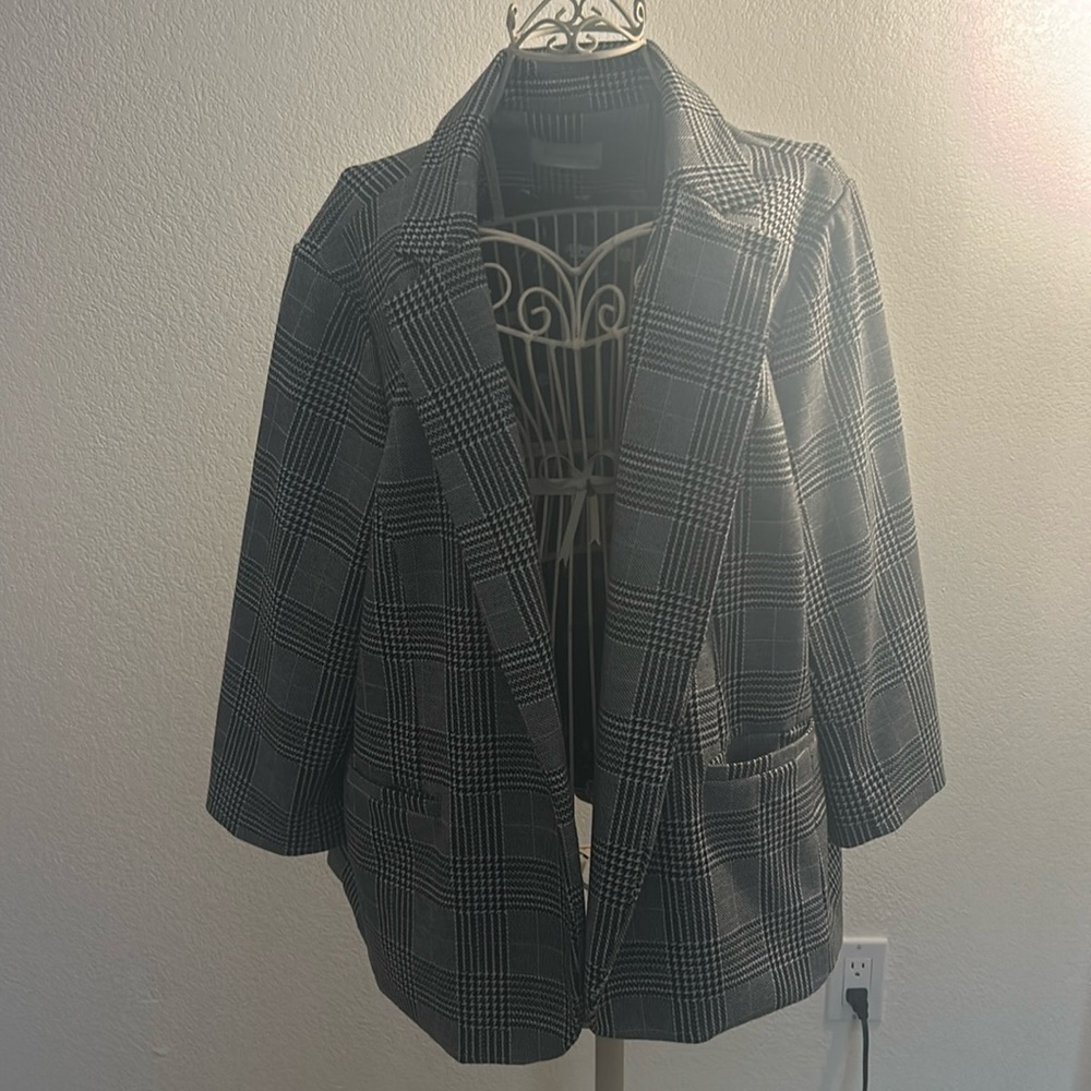 Plaid trench coat